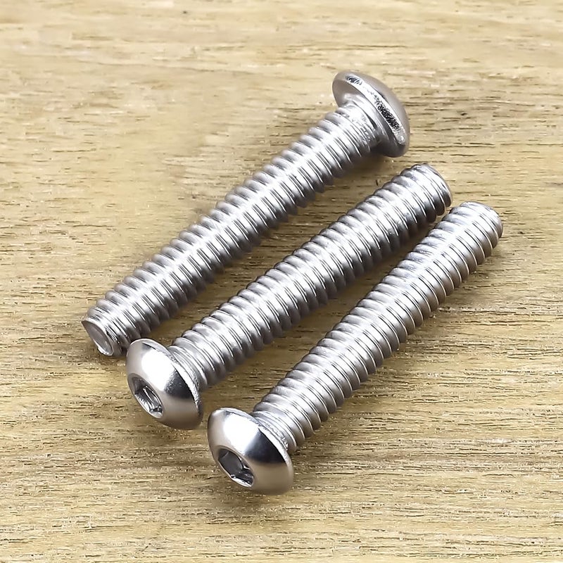 EASTLO 1/4-20 x 1-3/4" Button Head Socket Cap Bolts Screws, 304 Stainless Steel 18-8, Allen Hex Drive, Bright Finish, Fully Machine Thread, Pack of 25 - Image 2
